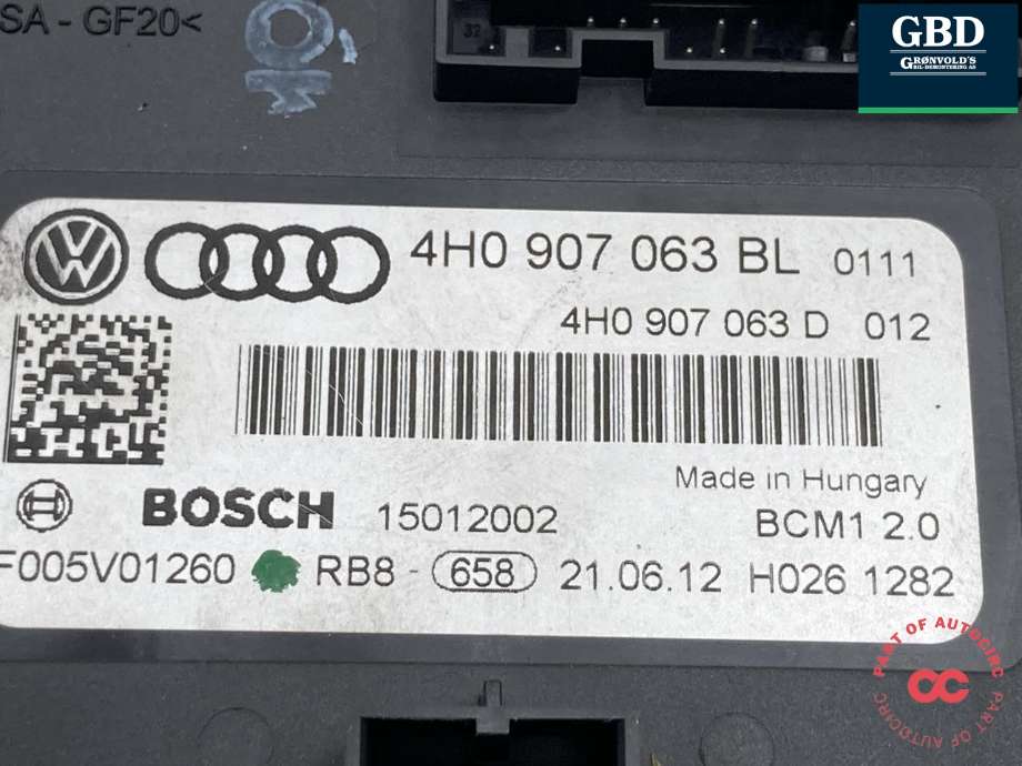 Styreenhet comfort (BCM) til VW Touareg 2010-2018 (Type II)  (4H0 907 063 CG Z0B|4H0 907 063 BP Z05|4H0 907 063 BL)