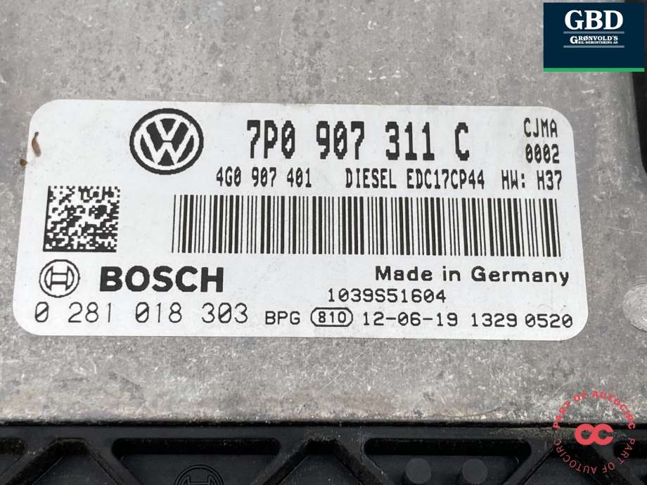 Styreenhet motor til VW Touareg 2010-2018 (Type II)  (7P1 907 401 D|7P0 907 311 C|)