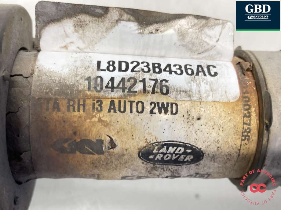 Drivaksel høyre foran, bensin/automat til Land Rover Range Rover, Evoque 2019-->> (Type II)  (LR180094|L8D23B436AD|LR125496| L8D23B436AC)
