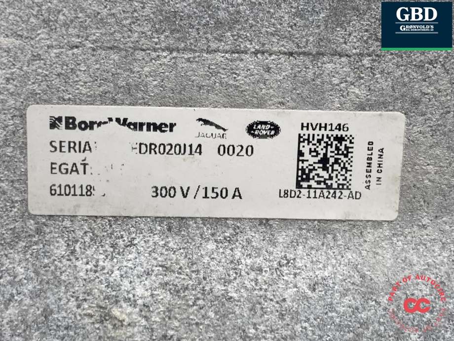 Dynamo til Land Rover Range Rover, Evoque 2019-->> (Type II) (430123457|L8D211A242AF|LR145361| L8D211A242AD)