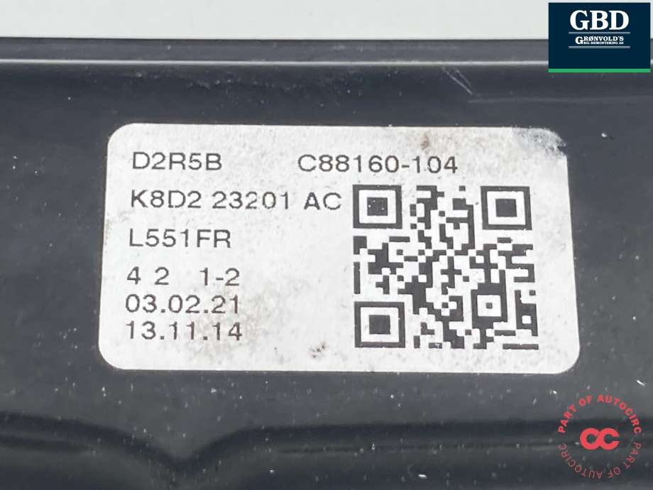 Ruteheis venstre foran til Land Rover Range Rover, Evoque 2019-->> (Type II)  (532123545|K8D223201AF|LR137688| K8D223201AD | K8D223201AC)