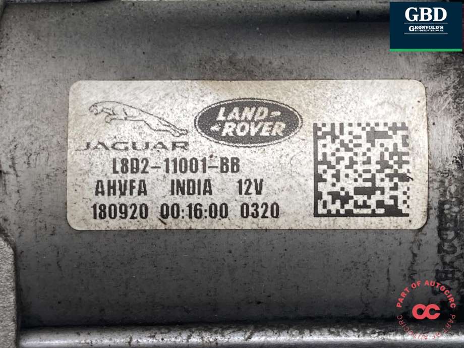 Starter til Land Rover Range Rover, Evoque 2019-->> (Type II) (LR135168|L8D211001BC|L8D211001BB)