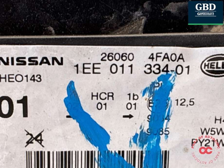 Frontlykt venstre halogen til Nissan E-NV200 2014-->>  (260604FA0A|)