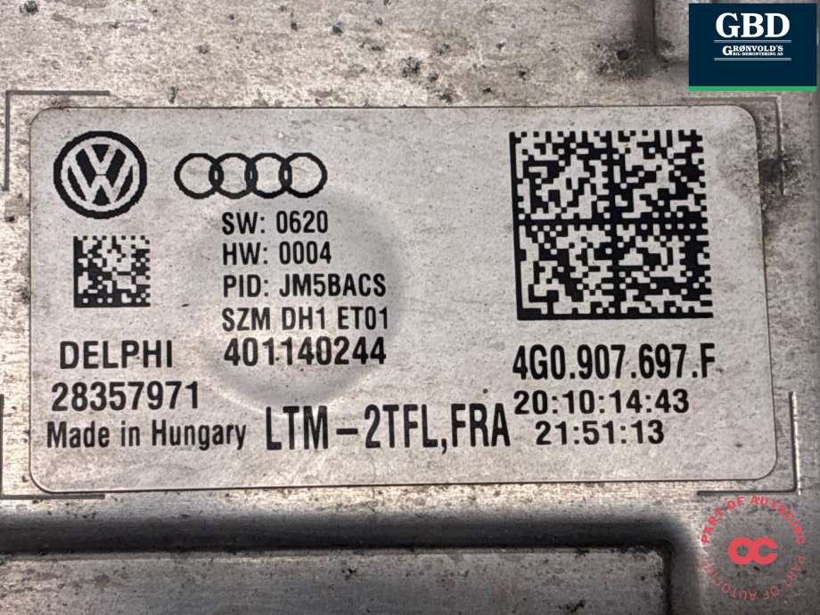 Styreenhet xenon/ballast til VW Passat 2015-2019 (Fase 1) (B8) (B8) (4G0 907 697 F|)