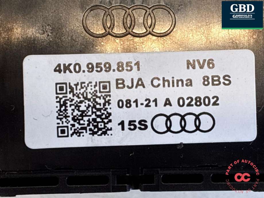 Bryter ruteheis førerdørspanel til Audi e-tron GT 2021-->> (4K0 959 851 NV6|)