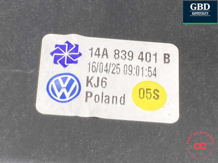 Ruteheis venstre bak til VW ID.7 2023-->> (14A 839 461 B|14A 839 401 B|)