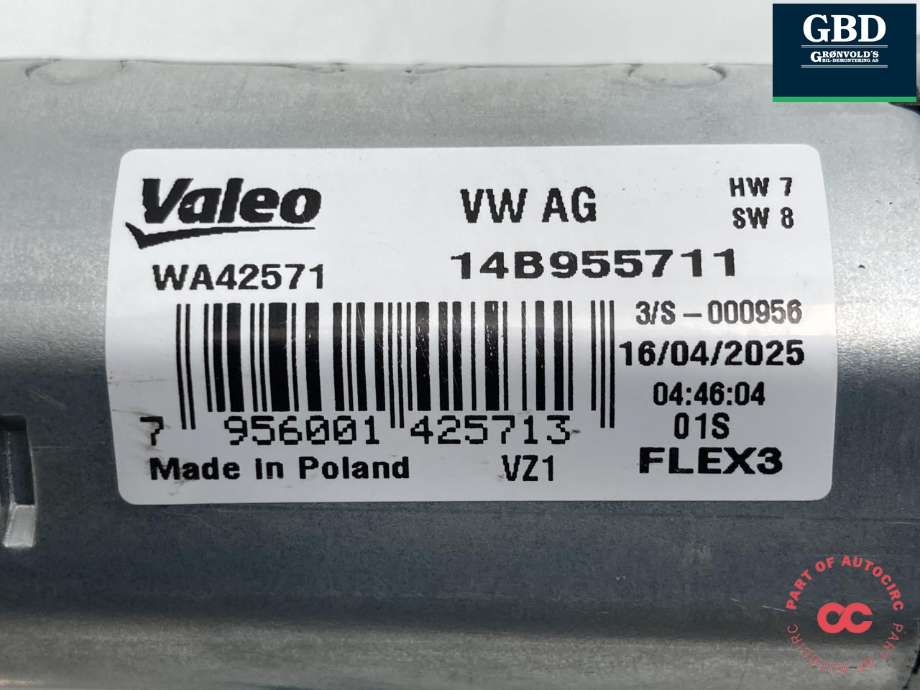 Viskermotor bakrute til VW ID.7 2023-->>  (14B 955 711|)