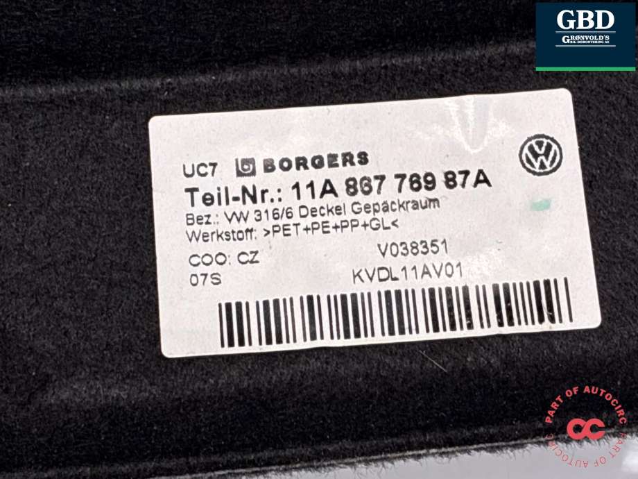 Hattehylle til VW ID.4 2020-->> (11A 867 769 87A|)