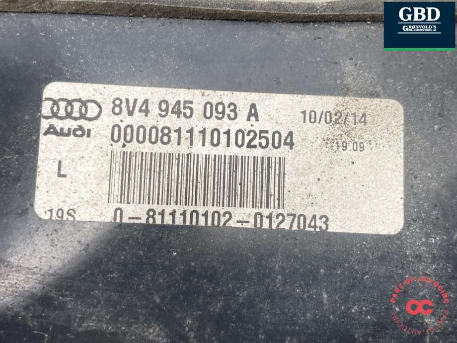 Baklykt venstre indre til Audi A3 2012-2016 (Type III, Fase 1) (8V4 945 093 A|)
