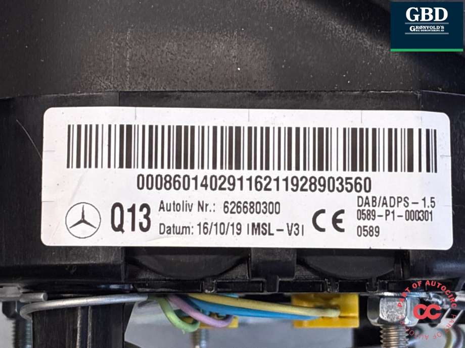 Airbag rattpute til Mercedes Vito 2014-->> (W447) (W447) (A 000 860 14 02 9116|)