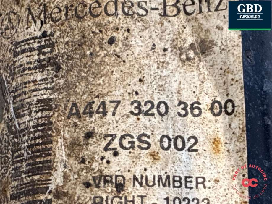 Fjærbein høyre foran til Mercedes Vito 2014-->> (W447) (W447) (A 447 320 05 00|A 447 320 36 00|)