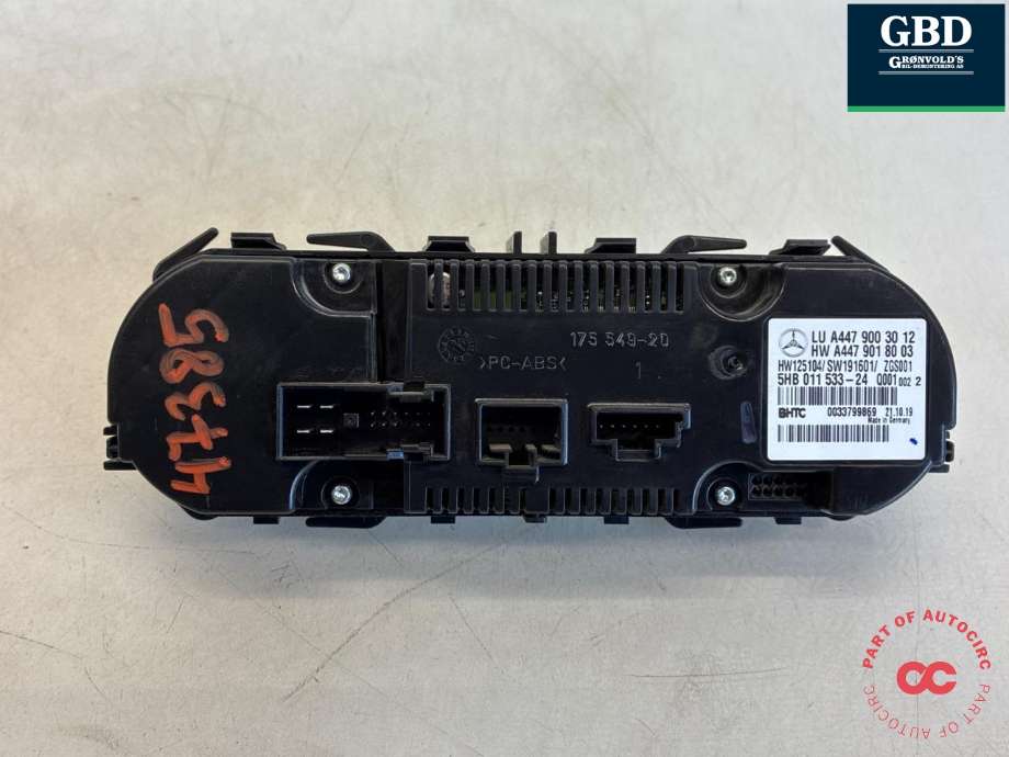 Varmeapparat betjening til Mercedes Vito 2014-->> (W447) (W447) (A 447 900 34 18|A 447 900 30 12|)
