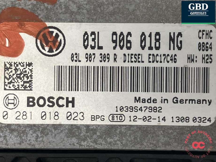Styreenhet motor til VW Caddy 2010-2015 (Type III, Fase 2)  (BOSCH|03L 906 018 NG 2KC|0 281 018 023|)
