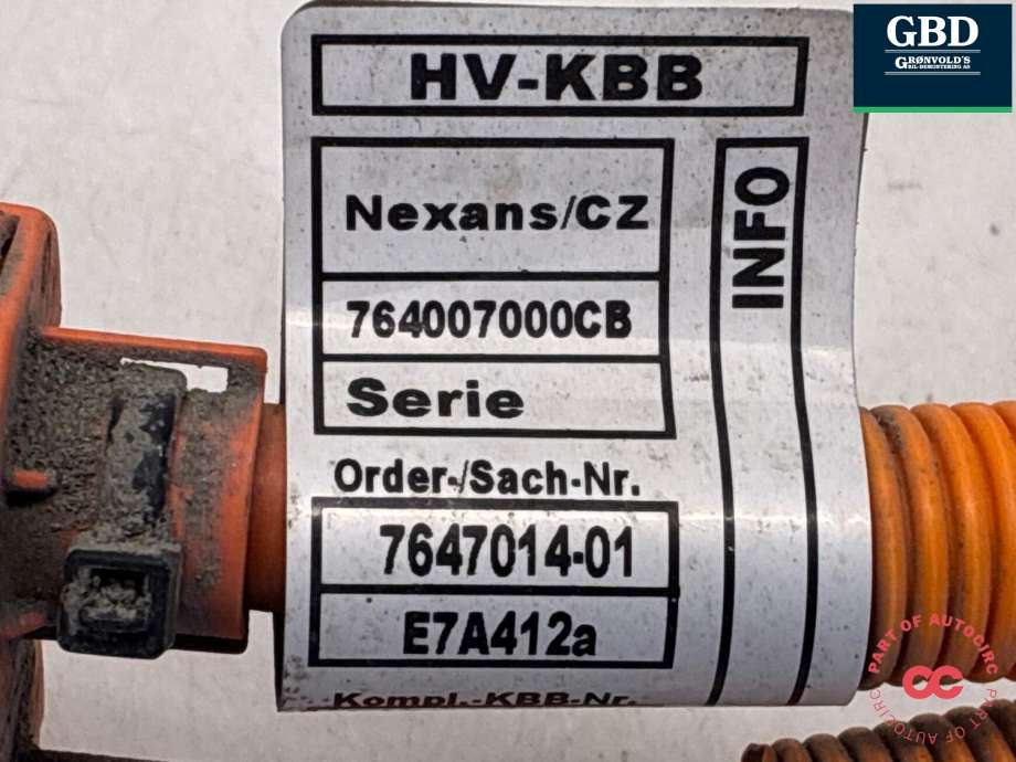 Kabel høy volt (HV) elbil til BMW i3 2013-2022  (12 43 8 609 697|7647014-01|)