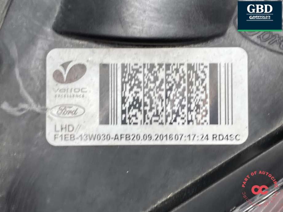 Frontlykt venstre halogen til Ford Focus 2014-2018 (Type III, Fase 2) (2060614|F1EB-13W030-AFB|)