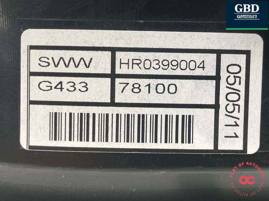 Instrumentpanel til Honda CR-V 2007-2012 (Type III) (78120SWWG43|78100-SWW-G433|HR0399004)