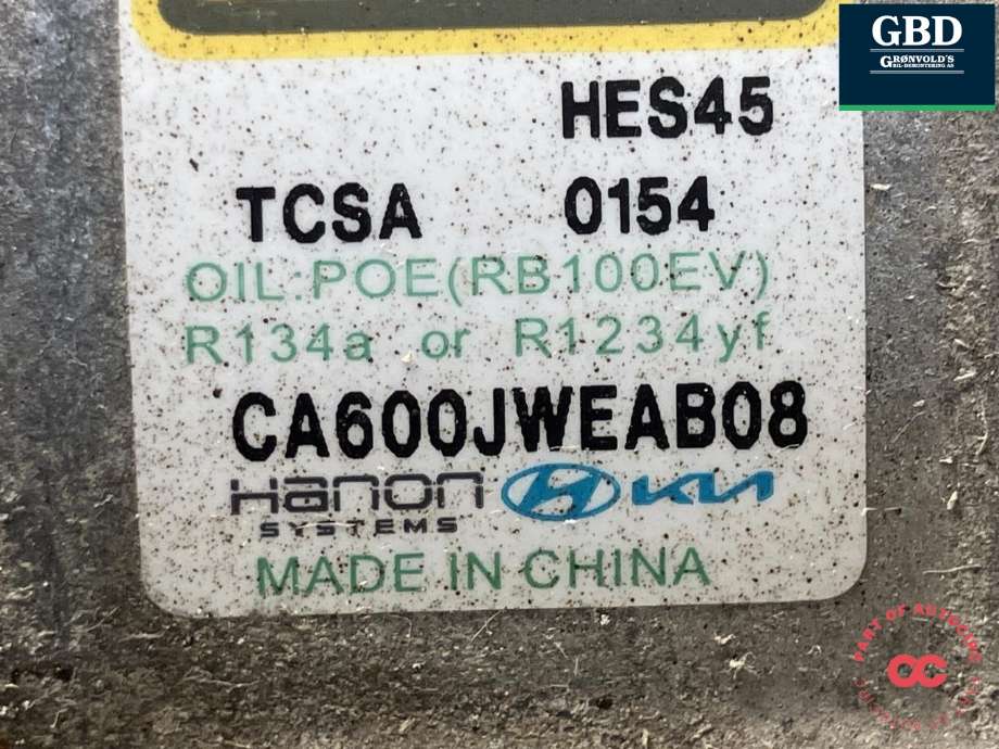 Aircondition kompressor elbil til Hyundai Ioniq 5 2021-->> (HANON|97729-CU400|HES45|TCSA 0154)