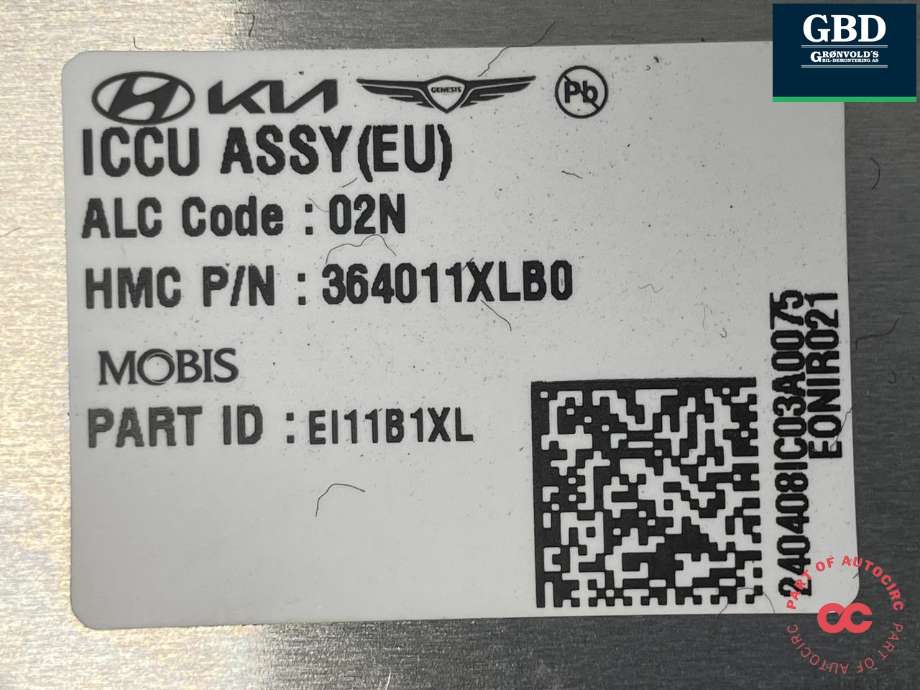 Batterilader (OBC - On Board Charger) til Hyundai Ioniq 5 2021-->>  (36400-1XLB0|)