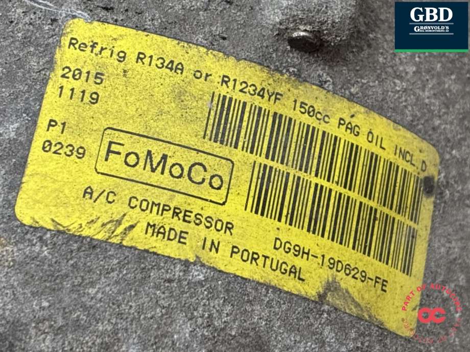 Aircondition kompressor til Ford Mondeo 2014-2019 (Type V, Fase 1) (2480053|DG9H-19D629-FG|REDG9H-19D629-FF)