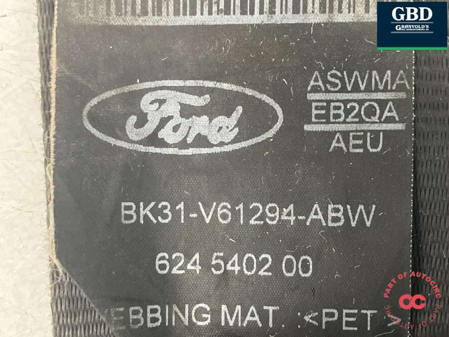 Sikkerhetsbelte foran venstre til Ford Transit 2014-->> (2752954|BK31-V61294-ABW|)