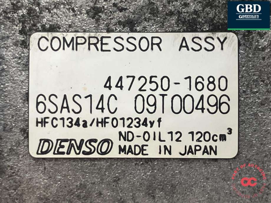 Aircondition kompressor til Mercedes B-Klasse 2011-2018 (W246) (W246) (DENSO|A 000 830 36 02|447250-1680|447140-2051)