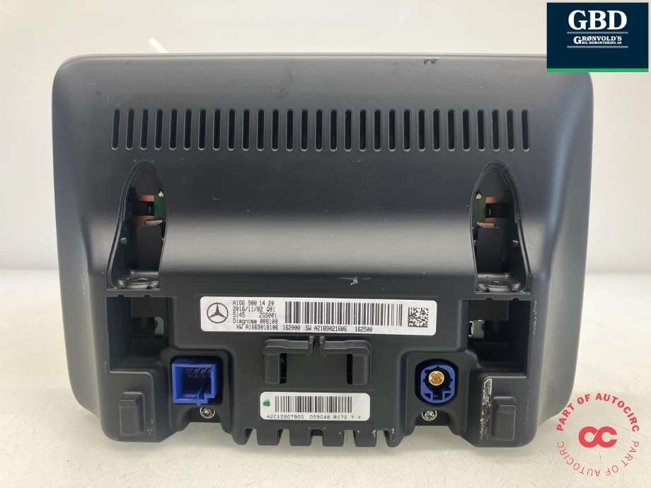 Bilstereo navigasjon skjerm til Mercedes B-Klasse 2011-2018 (W246) (W246) (A 166 900 82 22|A 166 900 81 22| A 166 900 44 21|A 166 900 14 20)