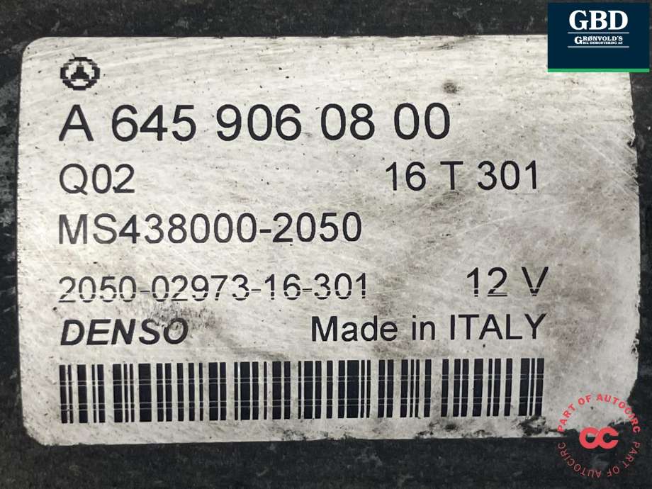 Starter diesel til Mercedes B-Klasse 2011-2018 (W246) (W246) (DENSO|A 645 906 08 00|A 270 906 00 26|MS438000-2050)