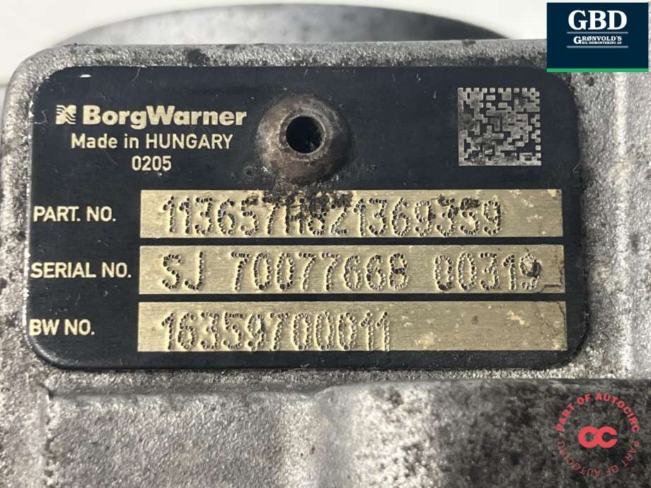 Turbo til Mercedes B-Klasse 2011-2018 (W246) (W246) (BORG WARNER|A 607 090 09 00|A 607 090 04 00|16359700011)