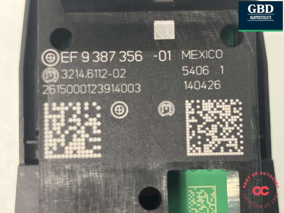 Bryter elektrisk håndbrekk/parkbrems til BMW X5 2013-2018 (F15) (F15) (61 31 9 877 891|9 387 356|3214.6112-02)