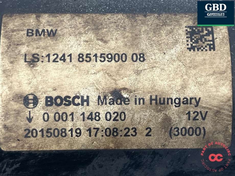 Starter diesel til BMW X5 2013-2018 (F15) (F15) (BOSCH|12 41 8 515 900|12 41 8 581 098|0 001 148 020)