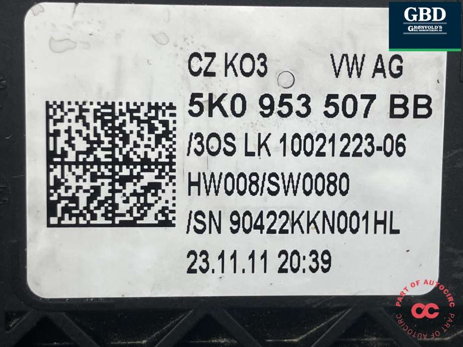 Bryter combi til VW Caddy 2010-2015 (Type III, Fase 2) (5K0 953 513 K 9B9|5K0 953 507 BB|5K0 953 549 D)