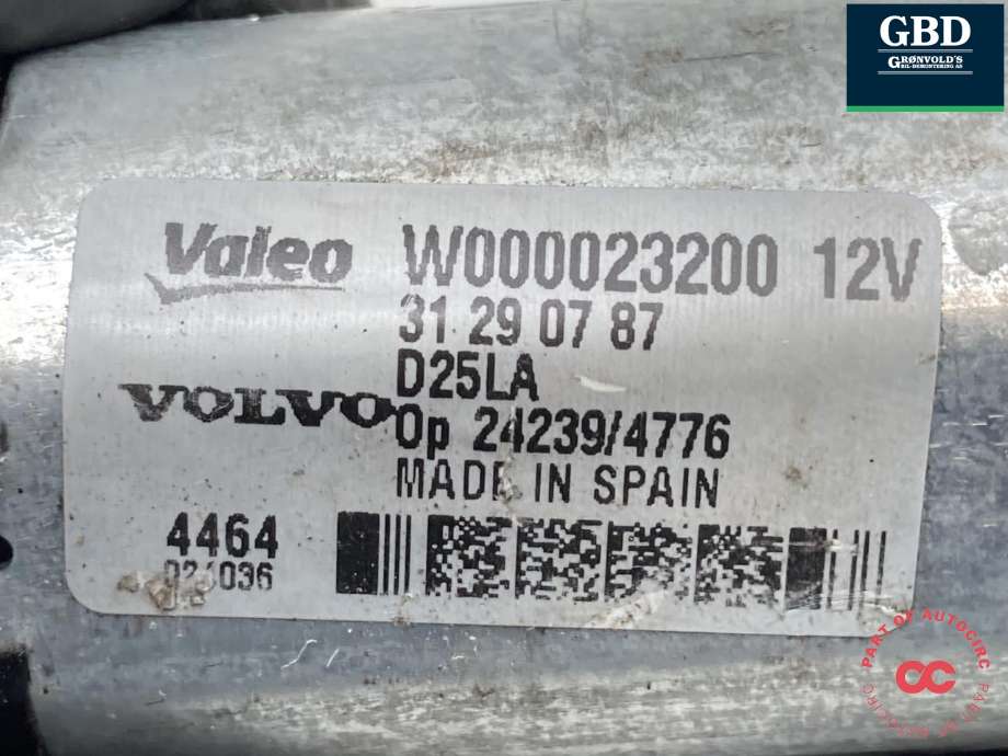 Viskermotor bakrute til Volvo V70 2007-2013 (Type III, Fase 1)  (31290787|)