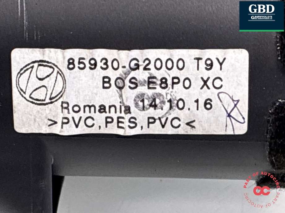 Bagasjerom rollon til Hyundai Ioniq Electric 2016-2019 (Fase 1)  (85930G 2000|)