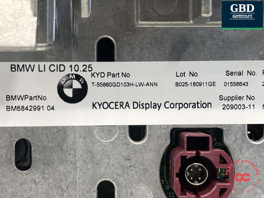 Bilstereo navigasjon skjerm til BMW i3 2013-2022  (KYOCERA|65 50 6 842 991|209003-11|)