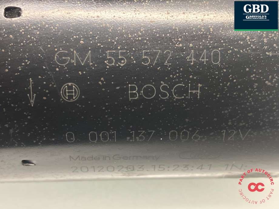 Starter til Opel Zafira Tourer 2012-2018  (BOSCH|25194650|55572440|0 001 137 006)