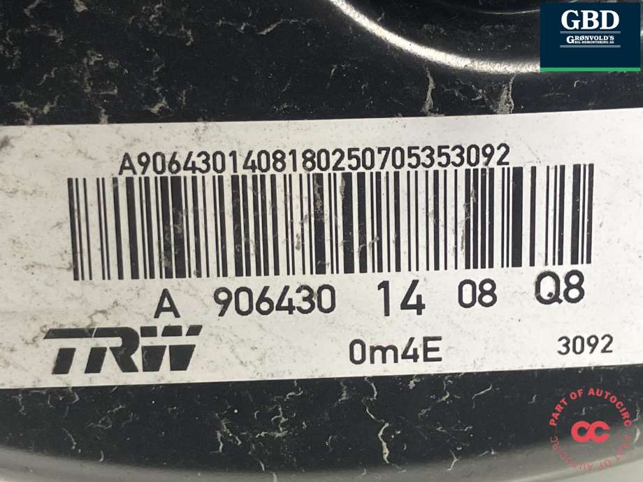 Bremsekraft-forsterker til Mercedes Sprinter 2013-2018 (Fase 2) (906) (906) (TRW|A 906 431 00 27|A 906 430 14 08|)