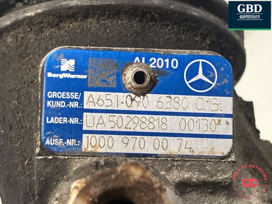 Turbo til Mercedes Sprinter 2013-2018 (Fase 2) (906) (906) (BORG WARNER|A 651 090 63 80|UA50298818|1000 970 00 74)