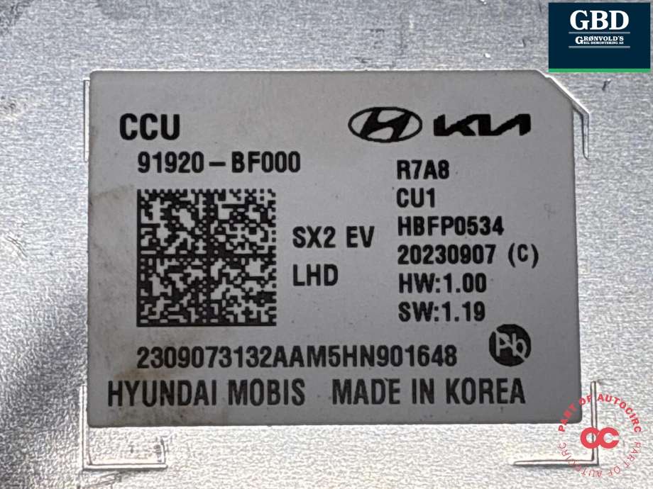 Styreenhet diverse til Hyundai Kona 2024-->> (Type II)  (91920-BF000|)