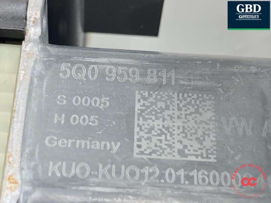 Ruteheis, kun motor, venstre bak til VW Golf VII 2012-2017 (Fase 1)  (|5Q0 959 811)