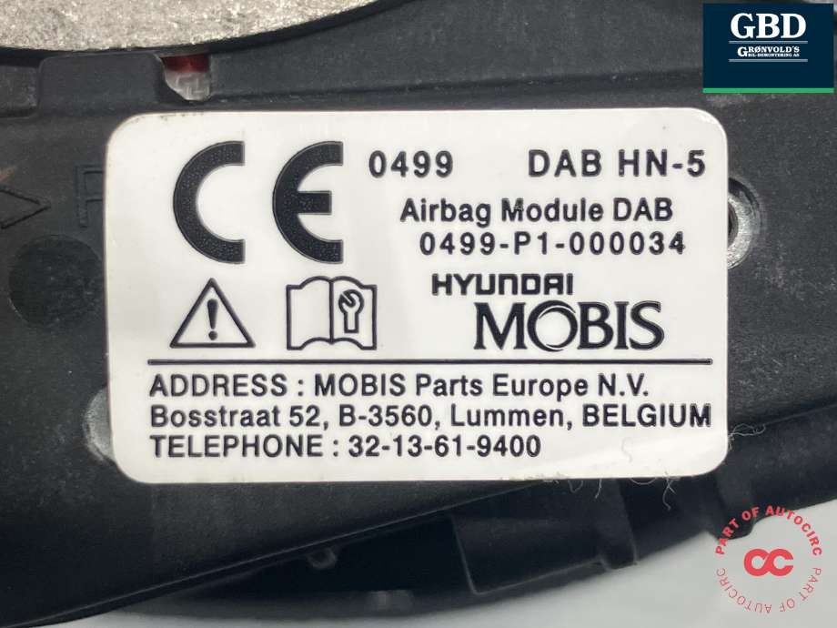 Airbag rattpute til Kia Niro 2016-2021 (MOBIS|56900G 5100WK|0499-P1-000034|G556900010WK)