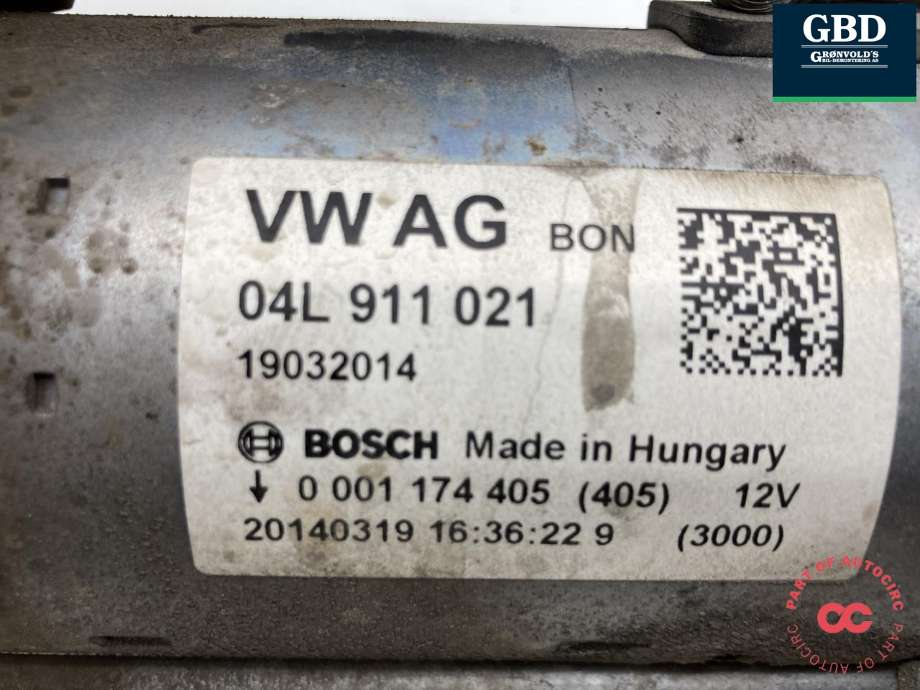 Starter diesel til Audi A4, Allroad 2009-2016 (Type I) (B8) (B8) (04L 911 021|04L 911 021 X|)