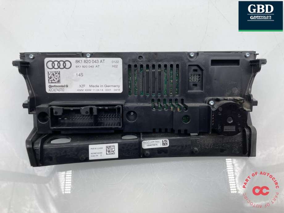 Varmeapparat betjening til Audi A4, Allroad 2009-2016 (Type I) (B8) (B8) (8K1 820 043 AT XZF|)