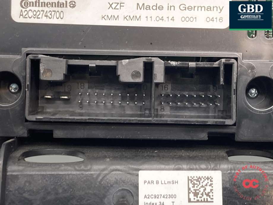 Varmeapparat betjening til Audi A4, Allroad 2009-2016 (Type I) (B8) (B8) (8K1 820 043 AT XZF|)