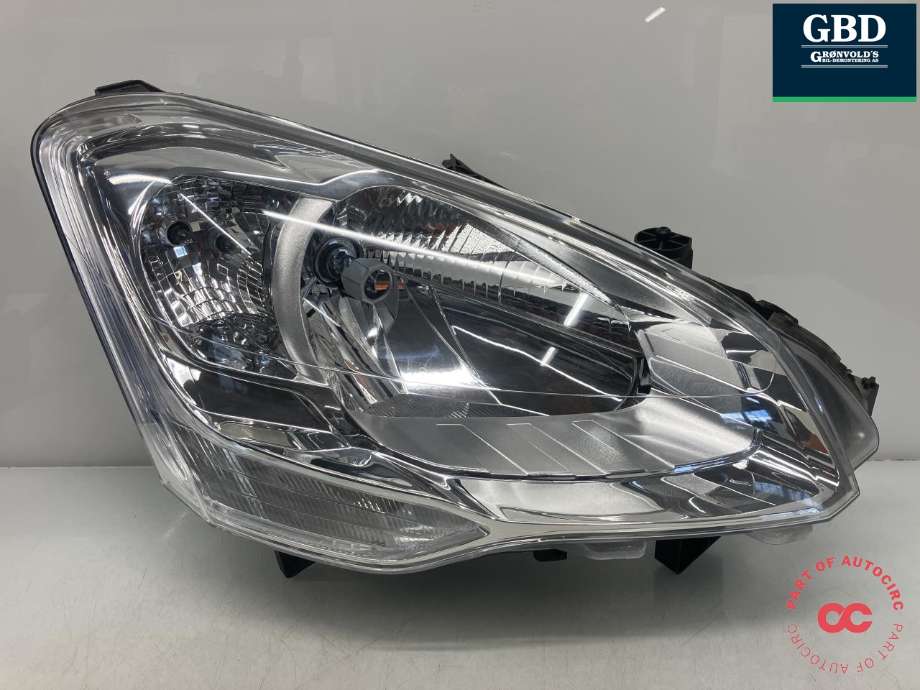 Frontlykt høyre halogen til Peugeot Partner 2015-2019 (Type II, Fase 2) (VALEO|6206 K6|89318045|)