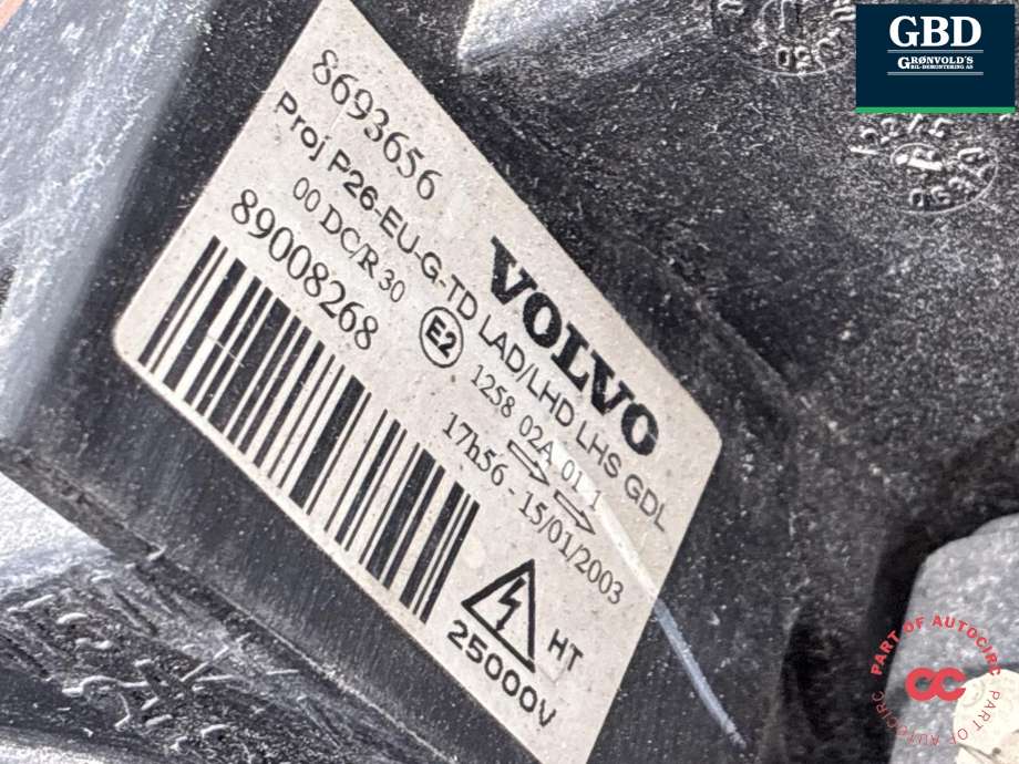 Frontlykt venstre xenon til Volvo V70 2000-2004 (Type II, Fase 1)  (31446814|)