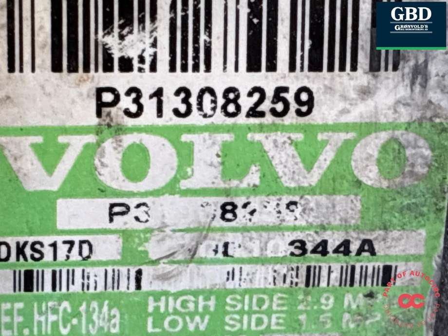 Aircondition kompressor til Volvo XC90 2002-2006 (Type I, Fase 1)  (36001066|31308259|)