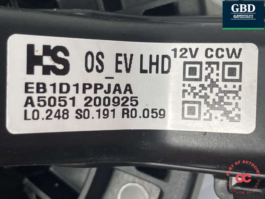 Varmeapparat motor til Hyundai Kona 2021-2023 (Type I, Fase 2)  (97113K 4000|EB1D1PPJAA|A5051 200925)