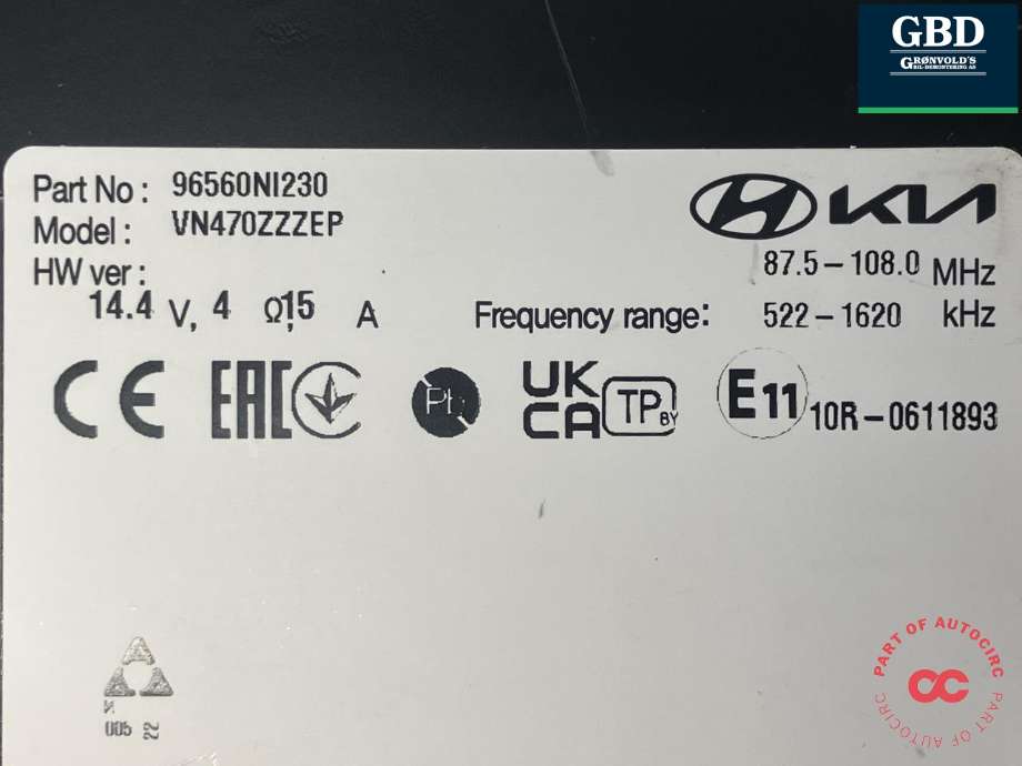 Bilstereo navigasjon til Hyundai Ioniq 5 2021-->> (96560-NI230|)