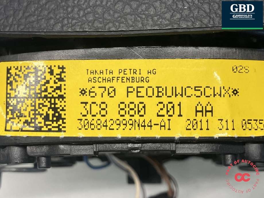 Airbag rattpute til VW Passat 2011-2015 (B7) (B7) (TAKATA||3C8 880 201 AA)