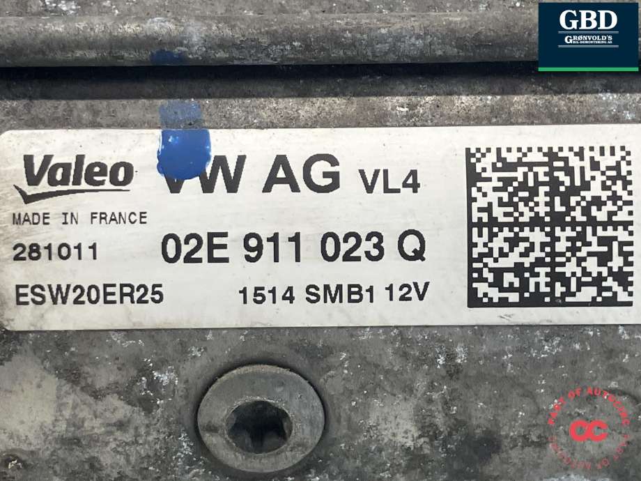 Starter diesel til VW Passat 2011-2015 (B7) (B7) (VALEO|02E 911 024 C|02E 911 023 Q|281011)